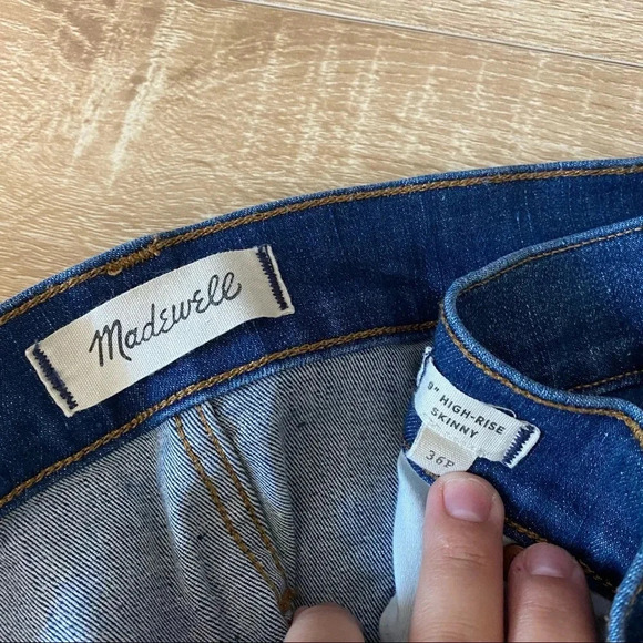 Madewell Paloma Wash High Rise Raw Hem Skinny Jeans Plus Size 36 PETITE - Picture 4 of 11
